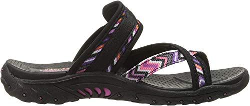 Skechers Women's Reggae-Zig Swag Flip-Flop, Black, 9.5 M US