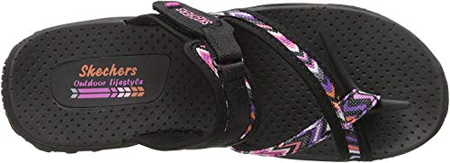 Skechers Women's Reggae-Zig Swag Flip-Flop, Black, 9.5 M US