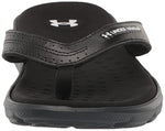Under Armour Women's Ignite Marbella Flip Flop, (001) Black/Black/White, 7, US