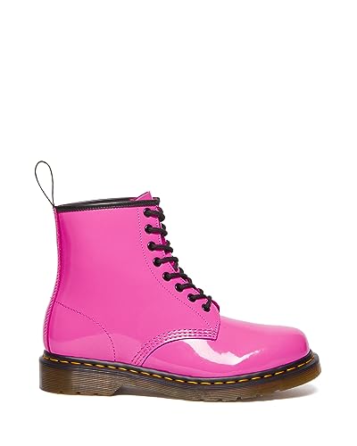 Dr. Martens Unisex 1460 Patent Leather 8 Eye Boot, Thrift Pink, 10 Women/9 Men