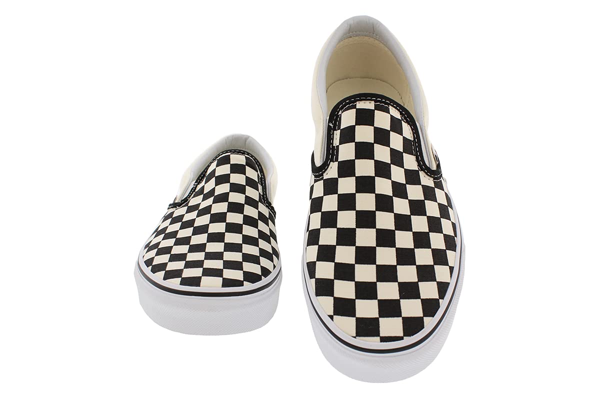 Vans Unisex Classic Slip-On (Italian Weave) Skate Shoe (6.5 B(M) US Women / 5 D(M) US Men, Black/Off White Checkerboard)