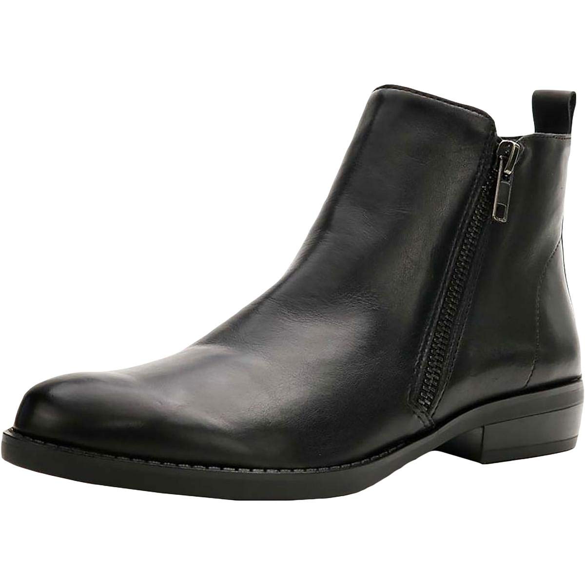 David Tate Womens Cubana Leather Flat Ankle Boots 9 X-Wide Black