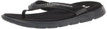 Under Armour Women's Ignite Marbella Flip Flop, (001) Black/Black/White, 7, US