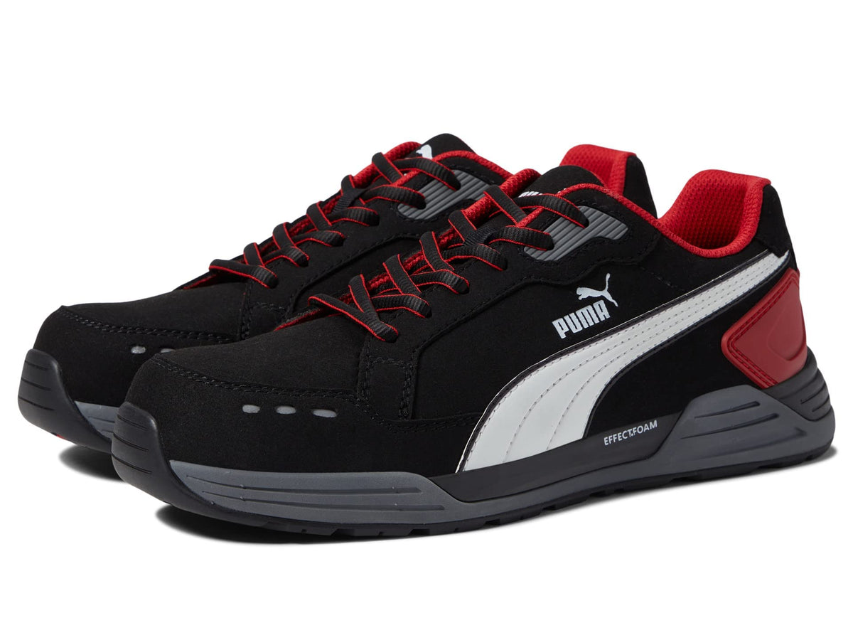 PUMA Safety Men's Airtwist Low EH Work Shoes Composite Toe Slip Resistant Men 10.5 Black-red