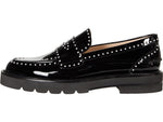 Stuart Weitzman Womens Parker Lift Mini Pearl Loafer Black 8 M