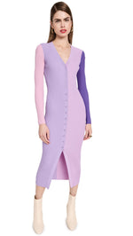 STAUD Women's Shoko Sweater Dress, Iris Multi, L