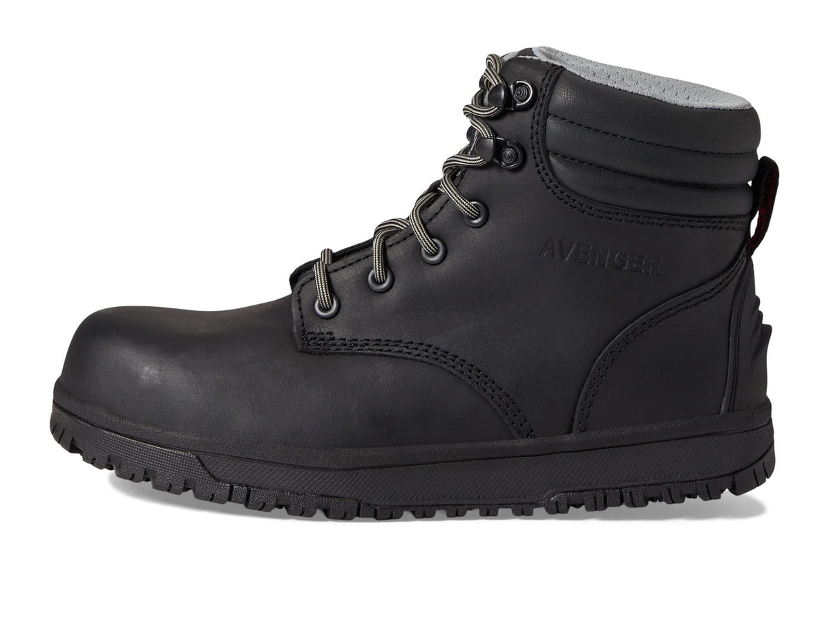 Avenger Work Boots Reflex Shoes for Women – Leather Upper – PU Midsole – Mesh Lining – Flex-Welt Construction 10 Black
