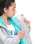 The North Face Girls' Reversible Mossbud Swirl Jacket, Transantarctic Blue, XL